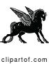 Vector Clip Art of Retro Winged Horse by Prawny Vintage