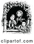 Vector Clip Art of Retro Woman and Children in a Window by Prawny Vintage