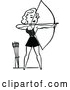 Vector Clip Art of Retro Woman Archer by Prawny Vintage