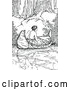 Vector Clip Art of Retro Woman in a Canoe by Prawny Vintage