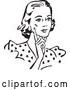 Vector Clip Art of Retro Woman Touching Her Cheek and Looking Concerned by BestVector