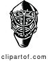Vector Clip Art of Retro Woodcut Ice Hockey Goalie Helmet by Patrimonio