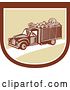 Vector Clip Art of Retro Woodcut Produce Delivery Truck in a Shield by Patrimonio