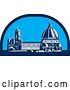 Vector Clip Art of Retro Woodcut Scene of the Dome of Florence Cathedral or Il Duomo in Piazza Del Duomo, Firenze, Italy by Patrimonio