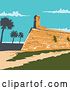 Vector Clip Art of Retro Wpa Styled Landscape of Fort Marion in St. Augustine, Florida, United States by Patrimonio