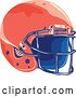 Vector Clip Art of Retro WPA Styled Red American Football Helmet by Patrimonio
