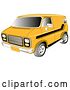 Vector Clip Art of Retro Yellow 1979 Chevy Van with Tinted Windows and Black Striping on the Side by Andy Nortnik