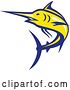 Vector Clip Art of Retro Yellow and Blue Marlin Fish Mascot by Patrimonio