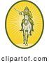 Vector Clip Art of Retro Yellow and Green Cavalry Logo by Patrimonio