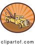 Vector Clip Art of Retro Yellow and Orange Tow Truck Logo by Patrimonio