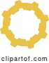 Vector Clip Art of Retro Yellow Steampunk Gear Cog Wheel by BNP Design Studio