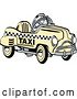 Vector Clip Art of Retro Yellow Toy Pedal Taxi Car by Andy Nortnik