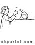 Vector Clip Art of Teen Girl Conducting a Science Experiment in a Lab by Picsburg
