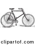 Vector Clipart of a Retro Black and White Tricycle by BestVector