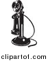 Vector Clipart of a Retro Candlestick Phone by BestVector