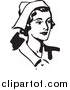 Vector Clipart of a Retro Female Nurse Facing Right by BestVector